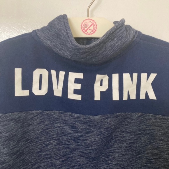 Victoria’s Secret Pink Quarter Zip Pullover Hoodie Size Small Love Pink VsPink - Picture 4 of 17